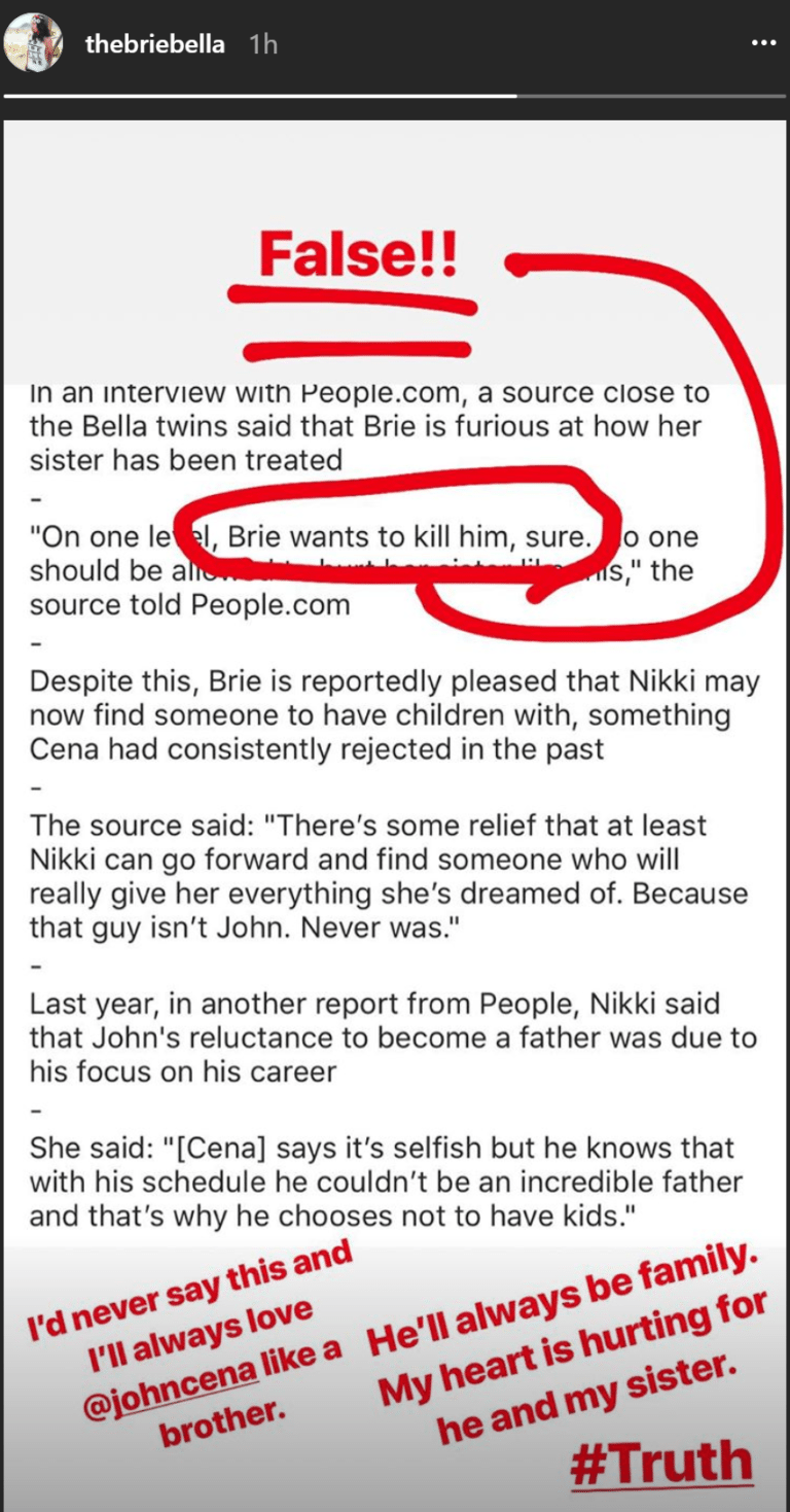 Brie Bella déclaration